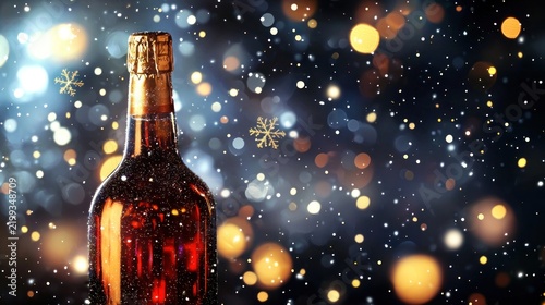 Wine bottle festive background