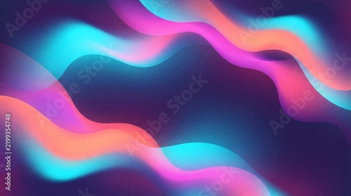 Abstract Fluid Wave Gradient Background with Copy Space and Neon Glow