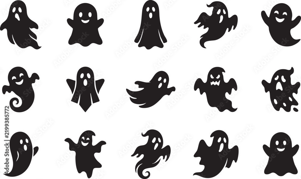 Obraz premium Ghost Halloween Ghost Silhouettes Collection for Spooky Designs