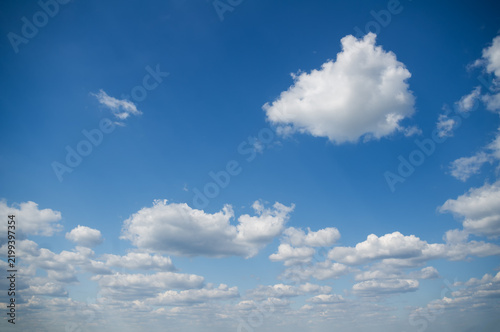 White clouds in the blue sky
