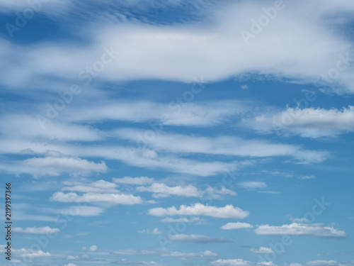 White clouds in a blue sky