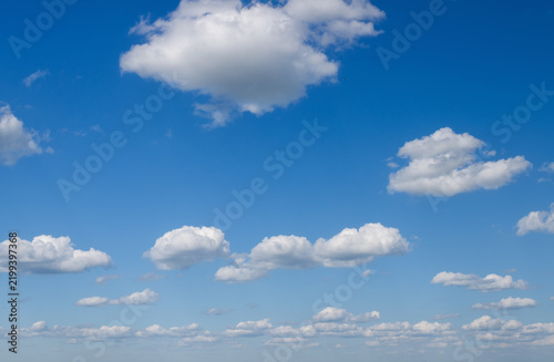 White clouds in the blue sky