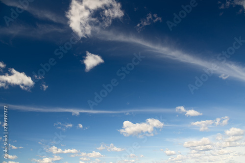 White clouds in the blue sky