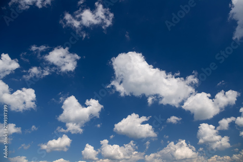 White clouds in the blue sky