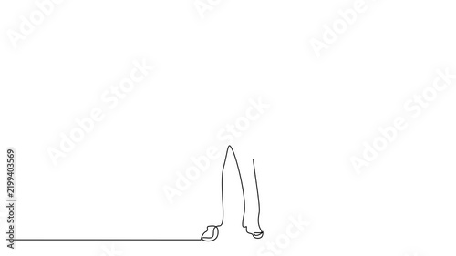 Confident industrial professional worker portrait one line 2D video animation clip art