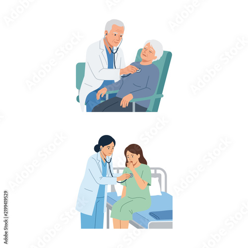 Medical Professionals Performing Routine Health Checkup Examinations on Patients