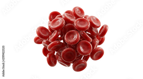 Obraz na płótnie Cluster of red blood cells isolated on transparent background