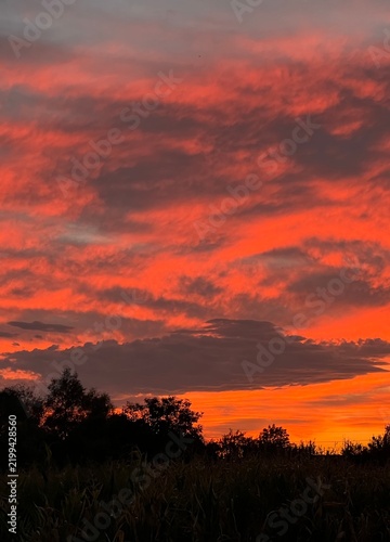 Photography red sunset sky