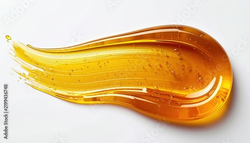 Golden honey or oil cosmetic serum swatch