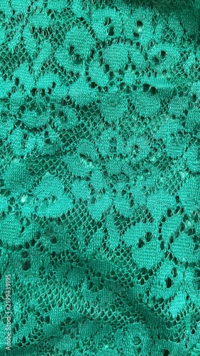Фотография Green Lace Fabric with Soft Draped Folds