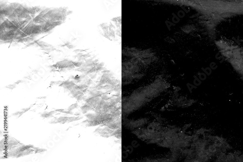 Obraz na plátně Abstract split dual texture overlay with high contrast black and white grunge fi