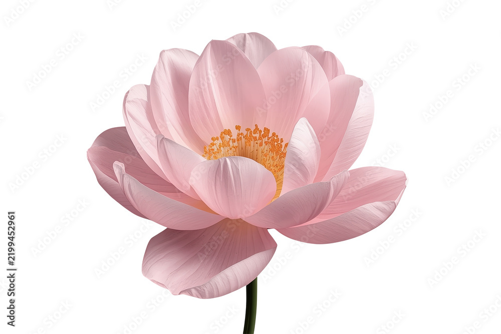 Obraz premium Soft pink lotus flower in a clean studio presentation