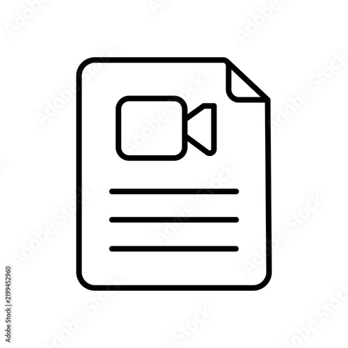 Video file document icon with camera symbol and text lines