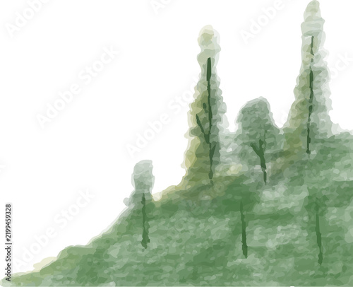 Sage Green Watercolor Textured Corner Decoration with Organic Abstract Brushstrokes