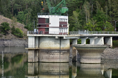 low level of water in dam Hracholusky in Czech republic