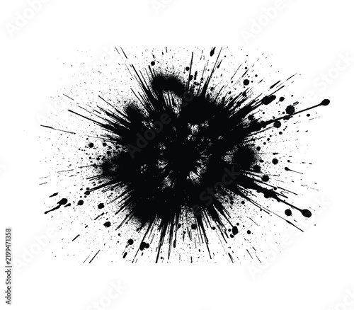 Black ink spray paint splash splatter effect for bold graphic design.