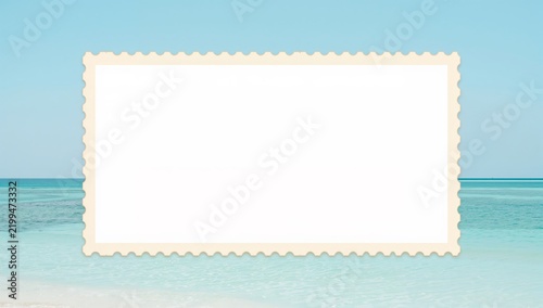 Seaside View With a Blank Frame Around the Ocean and Sky