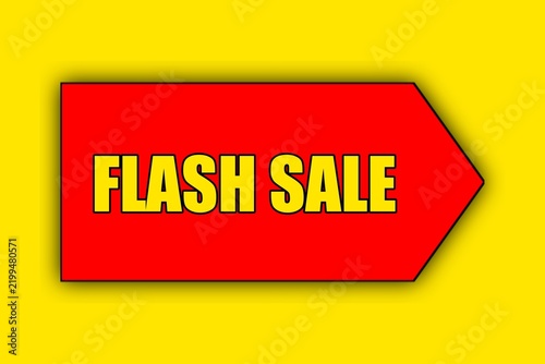 Flash Sale Off Banner Template For Business. Flash Sale Up To discount off sale banner, promotion flyer, retro label. 3d illustration design,