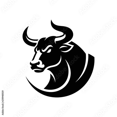 Powerful bull head emblem strong animal symbol graphic design