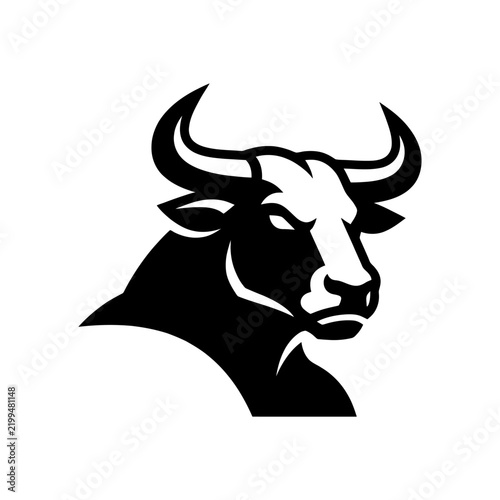 Powerful bull head graphic representation strong masculine symbol