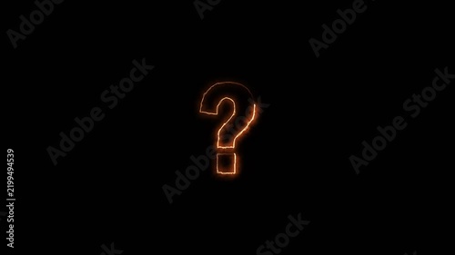Question mark animation on chroma key glowing white effect on green screen background. confused effect raining question mark, motion graphic animation. 4k animation