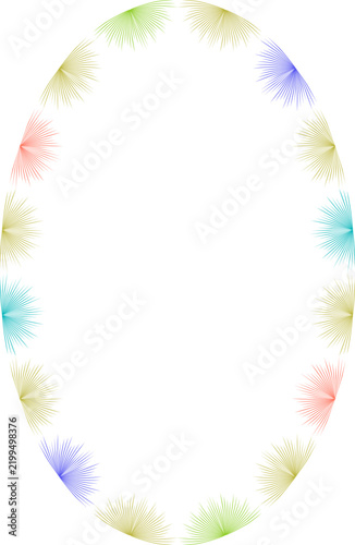 Stars oval frame. Sunburst explosion star. Template with empty space for your text