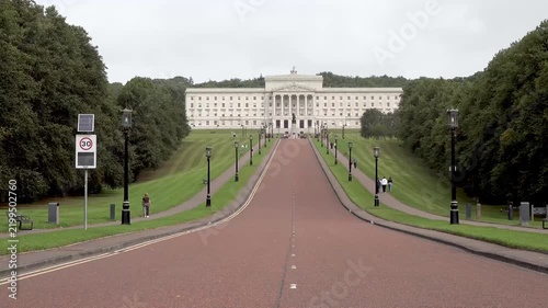 The historic Stormont Parliament building in Belfast, Northern Ireland, United Kingdom - Timelapse