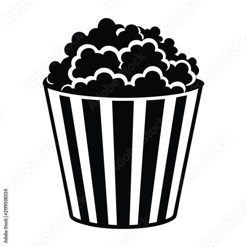 Cinema Popcorn Container Silhouette Logo Vector Design