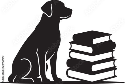 Dog Reading Books
