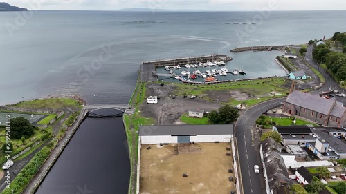 Aerial view of Glenarm in County Antrim, Northern Ireland