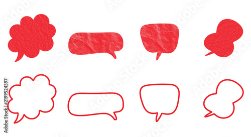 Red Speech Bubble and Speech Balloon Collection
