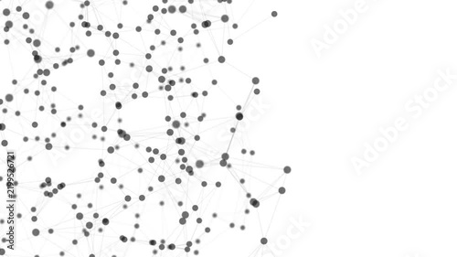 Abstract 3D line network structure on white background, seamless loop