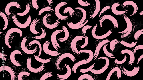 Foto Pink brush stroke patterns on a black background creating a dynamic and modern a
