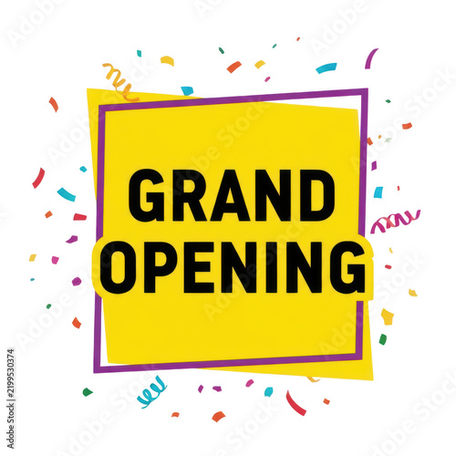 Grand Opening Celebration Confetti Banner Design
