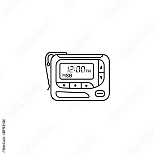Line Art Pager Icon with 