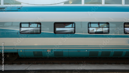 Canvastavla Side view of modern passenger train