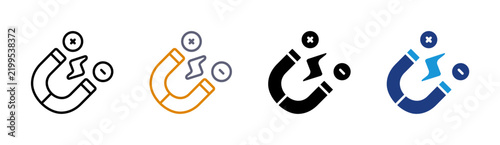 Foto Magnetism icon set multiple style collection
