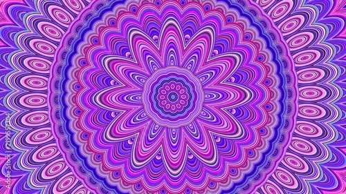 Purple flower meditative mandala animation