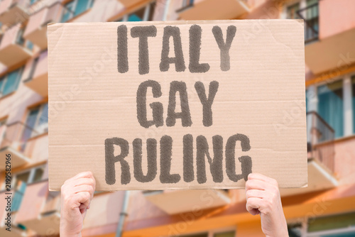 Obraz na plátně "Italy gay ruling" Italian court decision on homosexuality