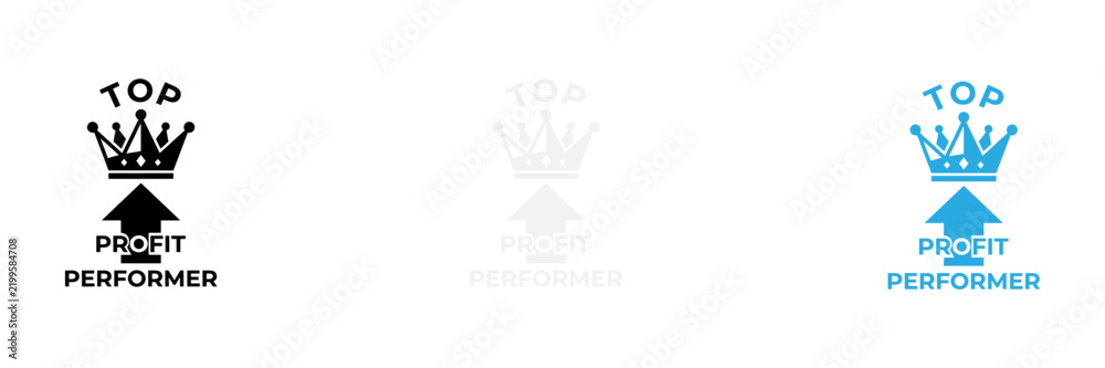 Obraz premium Award badge showing top product performer with crown icon