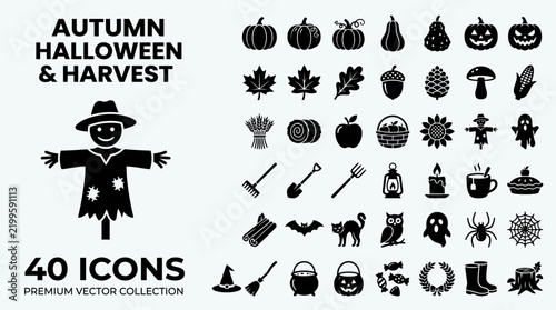 Halloween 40 Premium Vector Icons Collection