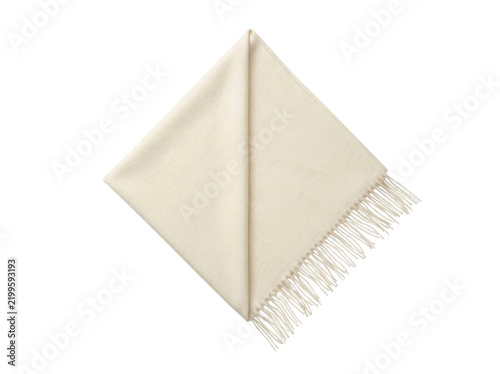 Fotografía Folded Cream Wool Throw Blanket
