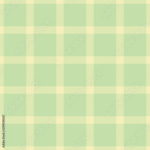 A seamless plaid pattern featuring soft pastel green and pale yellow squares. This aesthetic, minimalist checkered design is perfect for textile prints, digital backgrounds, packaging, and stationery.