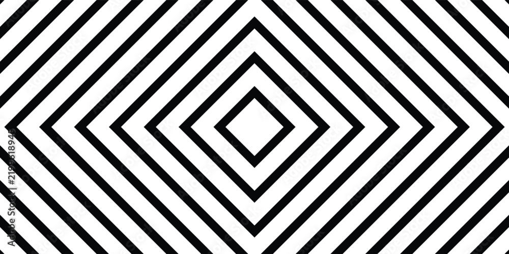 Obraz premium Abstract hypnotic pattern with black-white striped lines. Psychedelic background. Op art, optical illusion. Modern design, graphic texture.