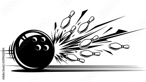 Bowling Strike Impact Illustration