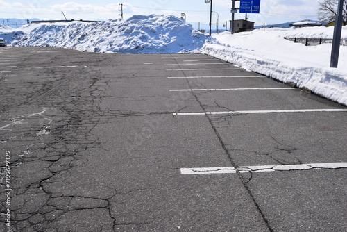 Naklejka 豪雪地方で除雪した駐車場