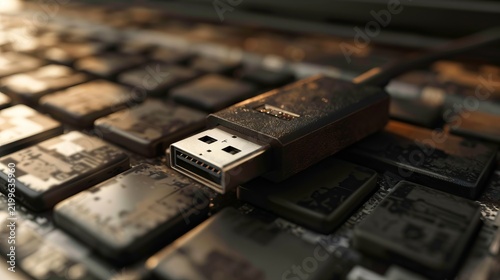 Sleek black and silver usb flash drive for convenient data storage and transfer solutions