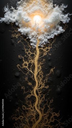 Obraz na płótnie Abstract Gold and White Textured Flow