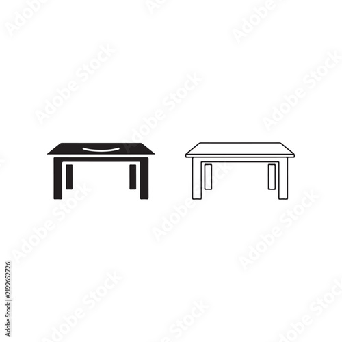 Minimal Table Icon Black Vector Furniture Design