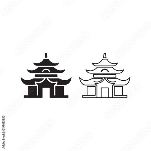 Minimal Temple Icon Black Religious Vector Design